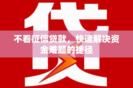 太保不看征信贷款，快速解决资金难题的捷径