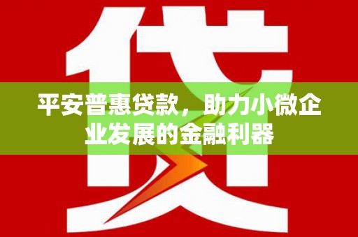 太保平安普惠贷款，助力小微企业发展的金融利器