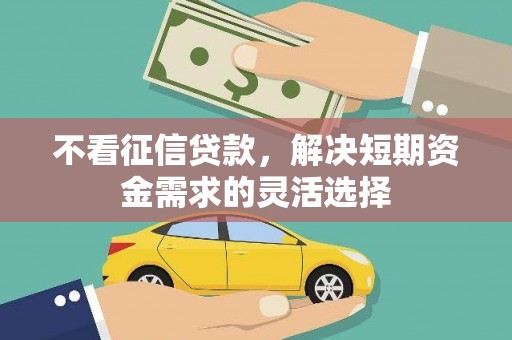 太保不看征信贷款，解决短期资金需求的灵活选择