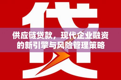 太保供应链贷款，现代企业融资的新引擎与风险管理策略
