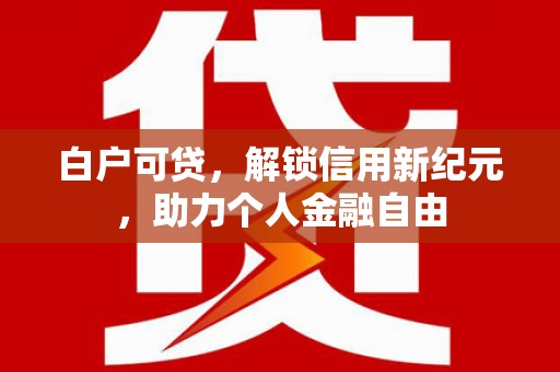 太保白户可贷，解锁信用新纪元，助力个人金融自由