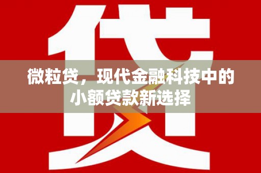 太保微粒贷，现代金融科技中的小额贷款新选择