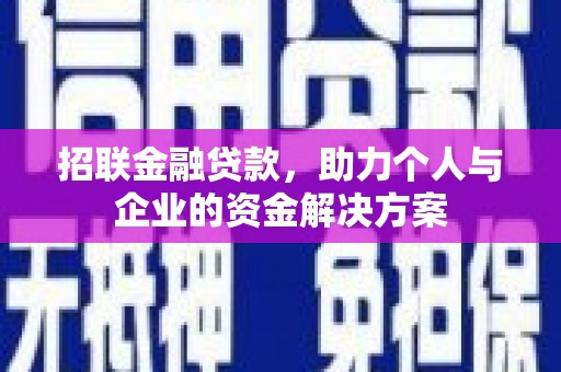 太保招联金融贷款，助力个人与企业的资金解决方案