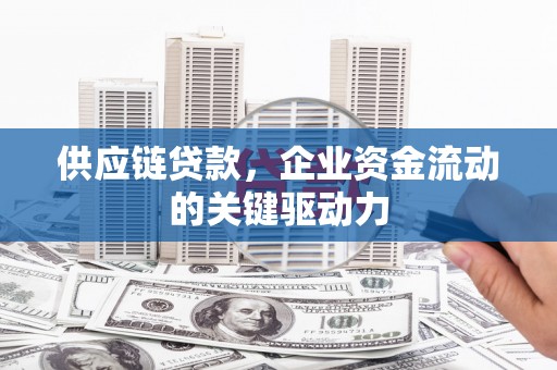 太保供应链贷款，企业资金流动的关键驱动力