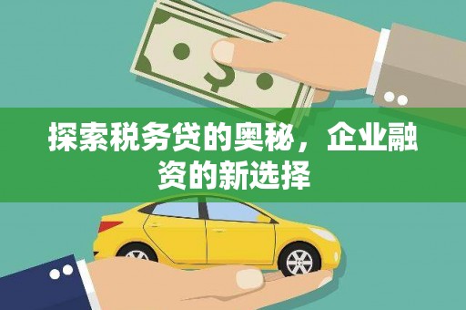 太保探索税务贷的奥秘，企业融资的新选择