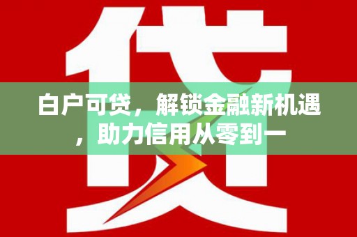 太保白户可贷，解锁金融新机遇，助力信用从零到一