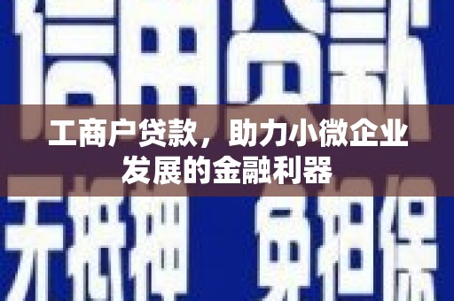 太保工商户贷款，助力小微企业发展的金融利器