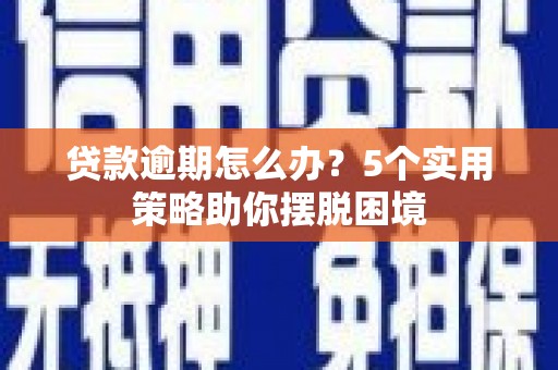太保贷款逾期怎么办？5个实用策略助你摆脱困境