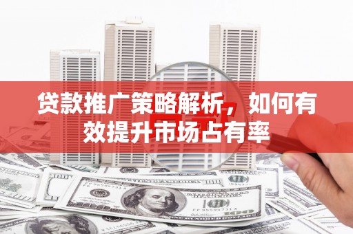 太保贷款推广策略解析，如何有效提升市场占有率