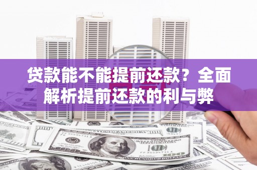 太保贷款能不能提前还款？全面解析提前还款的利与弊