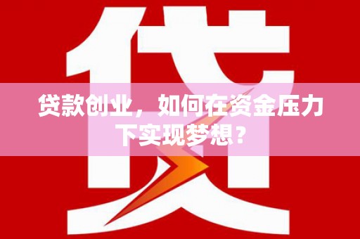 太保贷款创业，如何在资金压力下实现梦想？
