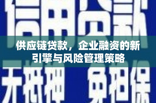 太保供应链贷款，企业融资的新引擎与风险管理策略