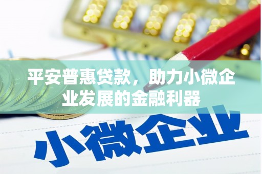 太保平安普惠贷款，助力小微企业发展的金融利器