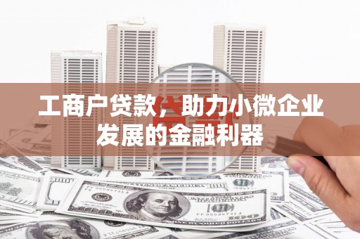 太保工商户贷款，助力小微企业发展的金融利器
