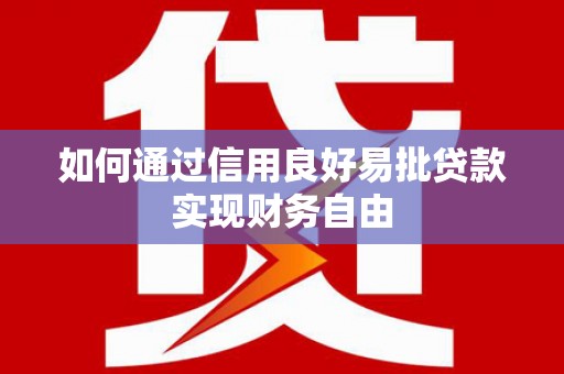 太保如何通过信用良好易批贷款实现财务自由