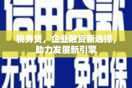 太保税务贷，企业融资新选择，助力发展新引擎