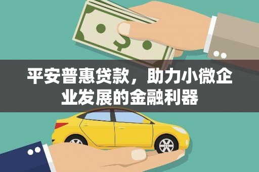 太保平安普惠贷款，助力小微企业发展的金融利器